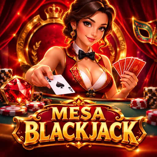 Mesa de blackjack ao vivo com cartas distribuídas pelo dealer